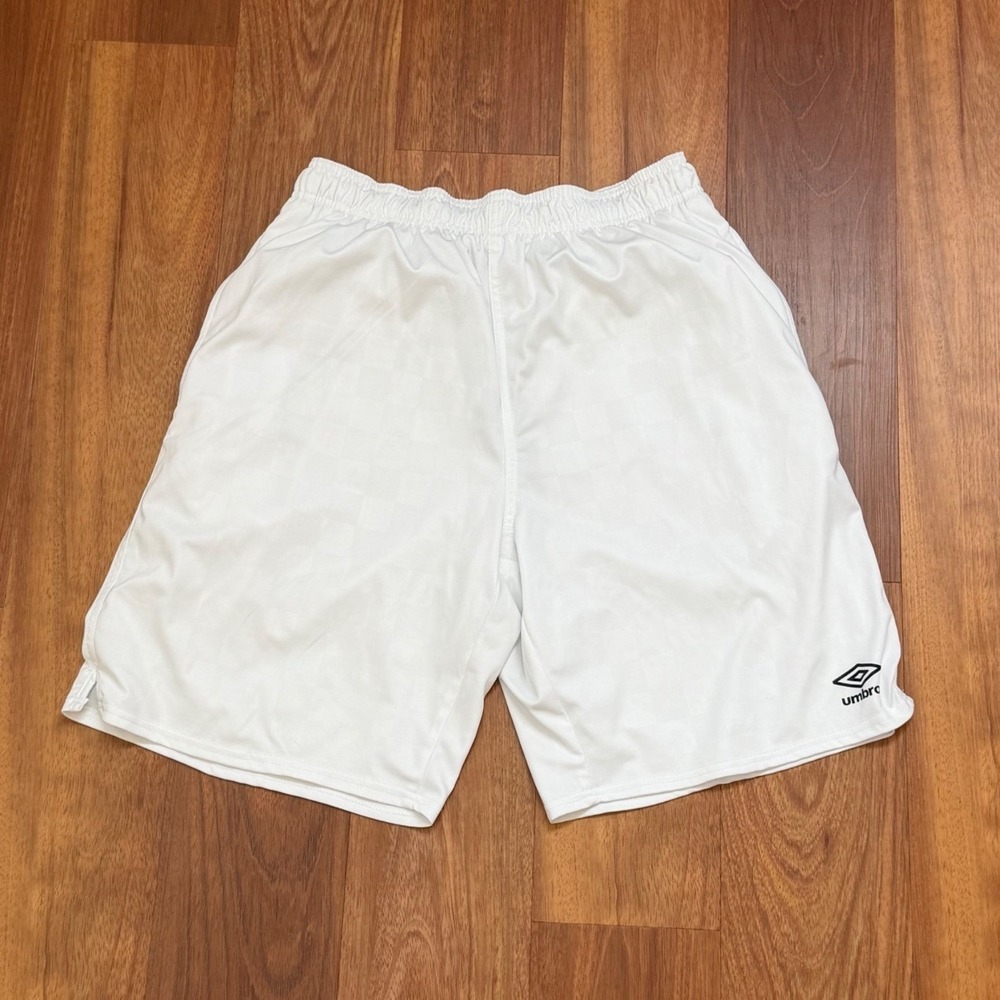 Umbro White Checkered Athletic Shorts Men's Size Large